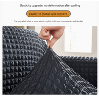 Silver-grey Three-person Sofa Bubble Gauze Sofa Cover with Skirt - Full Elastic Dustproof Three-person Seater 190-230cm thumbnail