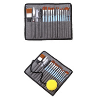Light blue 18-Piece Multi-Purpose Nylon Hair Watercolor Brush Set – Professional Painting Tools for Artists thumbnail
