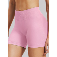 Pink High-Waisted Yoga Shorts for Women, Butt-Lifting Fitness Running Shorts, Sports Leggings for Workout, Size S thumbnail