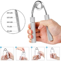 2 pcs Aluminum color Heavy Duty Metal Hand Grip Strengthener - Hand Training Equipment for Rehabilitation & Fitness with Adjustable Resistance 250LB thumbnail