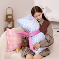Blue Cute Butterfly Knot Pillow | Soft Bed & Seat Cushion, Decorative Throw Pillow for Home & Car 65x40cm thumbnail