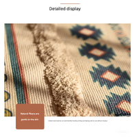 Handwoven Cotton Tassel Floor Rug for Bedroom or Living Room|Soft, Modern Geometric Design,60x90cm thumbnail