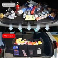Foldable Fabric Car Trunk Organizer - Collapsible Storage Box for Vehicle Organization 60x37x31cm thumbnail