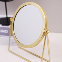 Gold Rotating Tabletop Makeup Mirror - 360º Swivel Vanity Mirror for Bedroom & Desk thumbnail