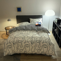 White graffiti Duvet Cover - 3 Piece Bedding Set (with Corner Ties)Quilt cover 230cm x 230cm, pillowcase 51 x 92cm thumbnail
