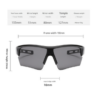 2 pcs Outdoor Sports Sunglasses - UV Protection HD Lenses for Cycling, Boating, Fishing（Black frame black gray film） thumbnail