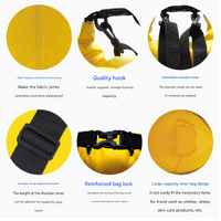 Yellow 10L Waterproof Dry Bag - PVC Mesh Rafting & Swimming Backpack thumbnail