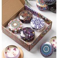 Small Scented Candle Set - 4 Soy Wax Candles, Travel Candle Set (Peony) thumbnail