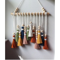 Colorful Tassel Wall Hanging-Wooden Beads Boho Tapestry Home Decor thumbnail