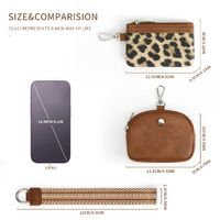 Leopard Black Stylish Mini Wristlet Wallet - Nylon, Multi-Compartment Design thumbnail