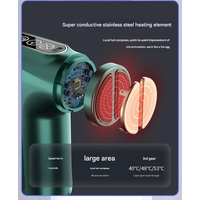 Green Heated Mini Fascia Massage Gun - LCD Display, Muscle Recovery Tool, 32 Adjustable Levels thumbnail