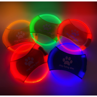 Blue LED Light Up Dog Frisbee - Rechargeable & Durable Pet Toy thumbnail