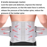 Size S Grey Breathable Waist Support Belt - Adjustable Back Brace for Men and Women, Ideal for Weightlifting, Squats & Back Pain Relief thumbnail
