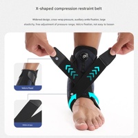1 Pair Black And Yellow Adjustable Ankle Brace - Compression Support for Running, Sports, and Ankle Recovery thumbnail
