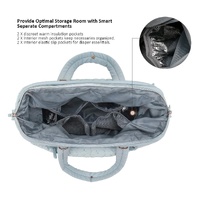 Blue Quilted Pattern Large Capacity Mummy Bag - Stylish Baby Diaper Bag for Moms, Baby Stroller Bag with Multiple Compartments thumbnail