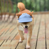 Size M Black Adjustable Pet Baseball Cap for Cats and Dogs - Cute Sun Protection Hat for Outdoor Adventures thumbnail