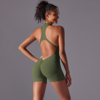 Size S Olive Green High-Impact Seamless Bodysuit - Nude Feel Yoga & Fitness Romper thumbnail