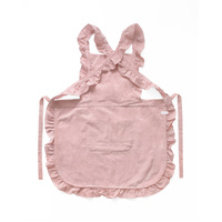 Yellow Ruffled Kitchen Apron with Floral Lace - Comfortable Baking & Crafting Apron thumbnail