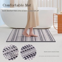Black Safe & Dry Bathroom Mat - Non-Slip Absorbent Bath Rug 50x80cm thumbnail