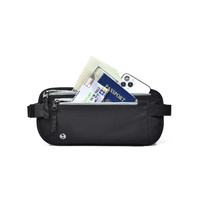 Black(Gray Zipper) Nylon Travel Waist Pack - Waterproof, RFID Blocking, Lightweight thumbnail