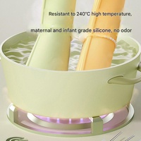 2 Pcs Green Safe & Durable Silicone Placemat - Heat Resistant, Spill-Proof Table Protector for Kids & Adults(30*40CM) thumbnail