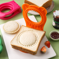 3 Pcs Pink Round Sandwich Sealer & Cutter - Safe Hand Guard Design, DIY Pocket Bread Mold thumbnail