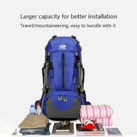 Dark Blue High-Capacity Nylon Hiking Backpack - Durable, Multi-Functional Outdoor Travel Pack thumbnail