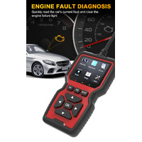 Black and Red OBD2 Scanner Car Diagnostic Tool - Engine Fault Code Reader thumbnail