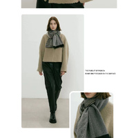 Grey Luxury Striped Suede-Feel Scarf - Soft and Warm for All Seasons thumbnail