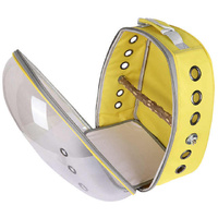 Grey Stylish Transparent PVC Pet Carrier Backpack - Large Capacity, Multi-Use for Birds & Cats(Including Wooden Stick) thumbnail