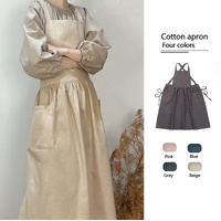 Grey Cotton Waterproof Artisan Apron - 100x85cm, Stylish Cross-Back Design, Ideal for Kitchen & Floral Work thumbnail