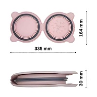 Pink Portable Collapsible Pet Bowl Set - Food-Grade Silicone Double Bowl for Dogs & Cats, Anti-Slip & Easy to Clean thumbnail