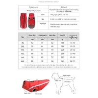 Size 6XL Red Reflective Winter Dog Jacket - Warm & Waterproof Outdoor Coat for Large Breeds thumbnail