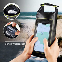 Orange 2L Waterproof Phone Pouch - Multi-Functional PVC Dry Bag for Swimming and Water Activities thumbnail