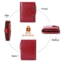Beige Premium Genuine Leather RFID Blocking Women's Wallet - Lightweight, Multi-Functional, and Stylish thumbnail