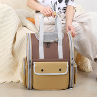 Green Portable Pet Carrier Backpack - Spacious, Breathable, and Travel-Friendly for Cats and Small Dogs thumbnail