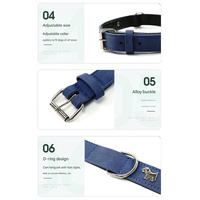 2 PCS Soft Leather Dog Collar - Adjustable & Durable for Medium/Large Dogs M-(58*2.5cm) thumbnail
