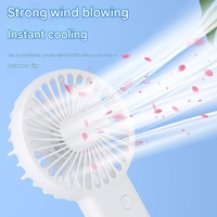 2 PCS Blue Cute USB Rechargeable Handheld Fan - Phone Stand - Great for Summer thumbnail