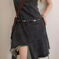 2 PCS Shell Red Beads Ethnic Style Waist Chain - Beaded Bohemian Belt for Women thumbnail