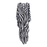 Zebra Print Loose Fit Caftan Dress - Resort Style Beach Coverup for Women thumbnail