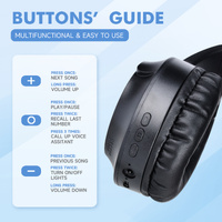 Blue Wireless Gaming Headphones with Lights - Foldable Design, 40mm Drivers, Comfortable thumbnail