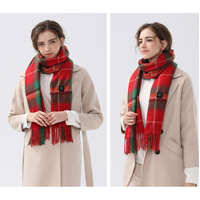Christmas Plaid Heated Scarf - Electric Warming Scarf, Winter Outdoor Essential (Without power bank) thumbnail