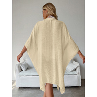 Apricot Summer Beach Cover-Up- Bamboo Cotton Sun Protection Cardigan thumbnail