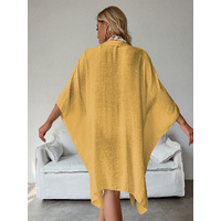 Yellow Summer Beach Cover-Up- Bamboo Cotton Sun Protection Cardigan thumbnail