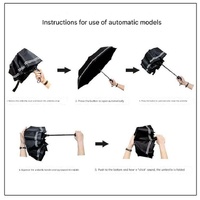 Blue Gradient Gradient Automatic Folding Umbrella - Sun & Rain Protection for Women thumbnail