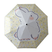 White Rabbit Mini 5-Fold Umbrella - Portable, Anti-UV, Black Glue Coating thumbnail