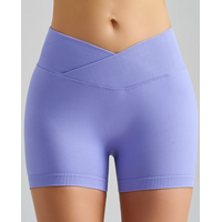 Lavender Purple Yoga Shorts - Seamless, High Waist, Tummy Control Size M thumbnail