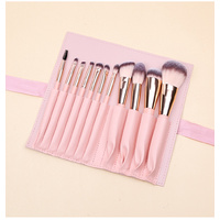 Pink 11 Pcs Makeup Brush Set - Complete Brush Kit with Travel Case thumbnail