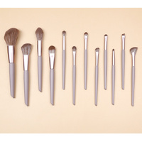 Brown Professional 12 Piece Makeup Brush Kit - Soft Synthetic Brushes for Face & Eyes thumbnail