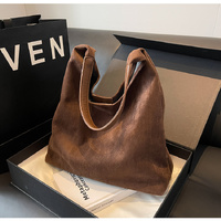 Dark Brown Women's Vintage Bucket Bag - Fashionable Shoulder Bag thumbnail